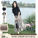 絲柏舍時(shí)尚套裝2025春夏新款女裝國風(fēng)上衣搭印花半身裙兩件套