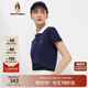 Hush Puppies暇步士女裝撞色翻領(lǐng)短袖T恤POLO衫 196深藍 M