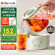 小熊（Bear）迷你養(yǎng)生壺養(yǎng)生杯 電燉杯電熱杯煮花茶壺?zé)畨剞k公室杯子0.4L全玻璃杯體YSH-F04E1