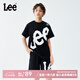 Lee兒童純棉短袖T恤2025夏季男女童中大童學(xué)生大logo寬松半袖打底衫 黑色 150 cm