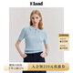 ELAND衣戀POLO衫女基礎(chǔ)款百搭針織短袖舒適毛衣T恤新款 淺藍(lán)色(51)L/Blue S 160