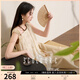 三彩【花影浮光】2025夏季新款新中式不規則連衣裙長(cháng)裙寬松優(yōu)雅C 卡其色 M 160/84A