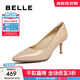 百麗（Belle）尖頭時(shí)尚優(yōu)雅單鞋2025春新真皮氣質(zhì)顯瘦高跟鞋3O403AQ5 杏色 37 (235mm)