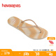 havaianas哈唯納2025春夏新品漸變夾腳人字拖女士夏季平底涼拖鞋可外穿 0121-米色 35-36 巴西碼