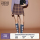 Teenie Weenie小熊女裝半身裙2025年秋季新款氣質(zhì)學(xué)院風(fēng)格紋百褶裙 棕色 XS