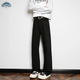 頂峰保羅（Dingfengbaoluo）美式高街牛仔褲男春季潮流百搭直筒顯瘦長(cháng)褲子DAN01黑色XL