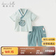 戴維貝拉兒童七分褲套裝男童國風(fēng)兩件套男寶古風(fēng)漢服夏裝