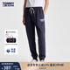 TOMMY JEANS秋冬男簡(jiǎn)約印花抽繩腰束腳微抓絨舒暖合身運(yùn)動(dòng)針織衛(wèi)褲 深藍(lán)色C87 L
