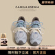 CAMILA KSENIA爆款板鞋女士2025新款夏季休閑百搭品牌德訓雙鞋帶設計運動老爹鞋 淺藍色 37