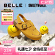 百麗（Belle）smiley聯(lián)名款笑臉童鞋吐司鞋2025夏新舒適休閑勃肯鞋84042B75 黃色 34 (220mm)