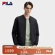 FILA 斐樂官方男裝梭織外套2025春新款時尚簡約休閑基礎(chǔ)棒球領(lǐng)夾克男 正黑色-BK XL 180/100A/XL