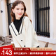 百圖betu女裝冬季新款毛衣木耳邊假兩件高領(lǐng)長袖毛衣女2311T32 淺杏色 S