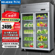 美菱（MeiLing）商用廚房冰箱890升雙門(mén) 全冷藏保鮮陳列柜 飯店后廚餐廳食堂不銹鋼展示柜MCF (L)-1.2LCE70G2MX3