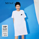 MO&Co.夏愛心露背連衣裙T恤白色連衣裙棉質小黑裙 漂白色 S 160