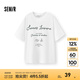森馬（Semir）短袖T恤女字母寬松潮流2025夏季森柔棉舒適純棉衣服休閑 本白10114 XL