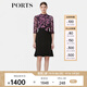 PORTS寶姿秋冬新品女裝七分袖中長(zhǎng)連衣裙ALN6D005LWP096 黑色印花 XS (2)