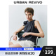 UR2025春季新款女裝復(fù)古休閑蝴蝶結(jié)無袖牛仔襯衫UYU850007 藍(lán)色 （袖口偏大） M