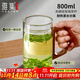 雅集加厚耐熱玻璃杯月牙茶隔大容量豪飲杯800ml帶把男士過(guò)濾泡茶水杯