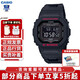 卡西歐（CASIO）小方塊男表G-SHOCK日韓表六局電波太陽(yáng)能藍(lán)牙運(yùn)動(dòng)表送男友禮物 GW-B5600HR-1太陽(yáng)能+藍(lán)牙