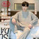 浪莎男士睡衣男秋冬法蘭絨加厚保暖寬松圓領(lǐng)套頭大碼可外穿家居服套裝