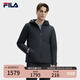 FILA 斐樂(lè)官方男裝羽絨服冬季新款時(shí)尚休閑基礎(chǔ)連帽防水防濕外套 正黑色-BK 180/100A/XL