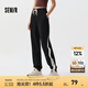 森馬褲女設(shè)計(jì)感字母拼色衛(wèi)褲個(gè)性春小眾拼接束腳長(zhǎng)褲女生酷 黑色90001 L