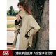 ELLE法式撞色拼接巴恩工裝夾克外套女2025秋季新款休閑寬松風(fēng)衣 卡其 M
