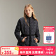 ELLE KIDS童裝 3m新雪麗高效暖絨棉服女童冬季絎線(xiàn)防潑外套 黑色 160 (S)