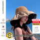 CARNEGIE&KEITH防曬帽子女款2025新款夏季太陽帽遮陽防曬顯臉小黑膠漁夫帽沙灘帽 卡其色（店主推薦：黑膠防曬）