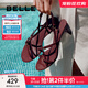 百麗（Belle）華爾茲優(yōu)雅一字帶涼鞋女商場(chǎng)款真皮綁帶高跟鞋3WS33BL5 酒紅色 39 (245mm)