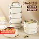 PAKCHOICE保溫飯盒316不銹鋼上班族可微波多層便當(dāng)飯盒學(xué)生帶飯便攜保溫盒