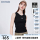 Navigare意大利小帆船圓領(lǐng)針織背心女夏季修身內(nèi)搭吊帶衫顯瘦百搭打底衫 暗夜黑 L