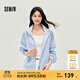 森馬（Semir）外套女秋短款蕾絲寬松蝙蝠袖棉麻立領(lǐng)2025新款甜美小清新夾克 粉藍80081 L