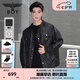 BOY LONDON【迷幻搖滾】秋季男女同款滿(mǎn)印金標(biāo)夾克襯衫外套N23901 黑色 L