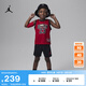 耐克（NIKE）Jordan官方耐克喬丹男女童嬰童球衣和短褲套裝秋季寶寶運(yùn)動(dòng)HF2254 010黑 105 4T