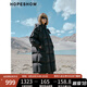 紅袖高品質(zhì)鵝絨羽絨服冬季2024新款女裝切格直身雙拉鏈立領(lǐng)連帽外套 黑050 M