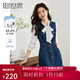 熙世界港風(fēng)復(fù)古牛仔背心裙連衣裙女設(shè)計(jì)感收腰無(wú)袖裙子2025春季新款 原色牛仔藍(lán) M