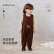 babylove寶寶背帶褲秋冬嬰幼兒外出連體褲休閑褲保暖燈芯絨洋氣長(cháng)褲 焦糖棕 90