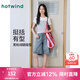 熱風(fēng)（Hotwind）女士牛仔短褲2025年夏季新款高腰港風(fēng)時尚牛仔中褲復(fù)古五分褲 06蘭色 28