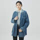 阿瑪施（AMASS）女裝新款多口袋工裝風(fēng)寬松中長(cháng)款牛仔夾克外套女5400350 牛仔藍 XS