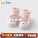優(yōu)奇嬰兒襪子秋冬季加絨加厚卡通可愛(ài)寶寶襪套超萌新生兒襪子防滑保暖