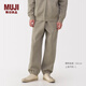 無(wú)印良品（MUJI）男式 毛圈棉 褲子 男士長(cháng)褲春季款休閑褲衛褲運動(dòng)褲 AB1NRA5S 淺灰棕色 L (175/88A)