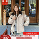 蕓蕁羽絨服女2025新款工裝派克服短款小個(gè)子冬季毛領(lǐng)寬松加厚外套 乳白色 精挑大貉子毛 S 85-125斤