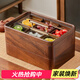 木雅軒新中式實(shí)木果盤(pán)客廳茶幾干果收納盒輕奢零食盤(pán)干果盤(pán)分格干果盒 雙層胡桃木果盤(pán)+6玻璃碗