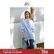 H's密條紋襯衫女25春夏款高級設(shè)計(jì)感挺括撞色領(lǐng)通勤襯衣 藍(lán)白條紋 S
