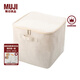 無印良品（MUJI） 聚酯纖維棉麻混紡軟盒/長方形 收納盒 儲物盒 附蓋/大/ 35*35*32cm