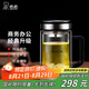 希諾（HEENOOR）雙層玻璃杯男士耐熱防燙帶把帶手柄商務(wù)辦公玻璃水杯過濾茶杯子 【升級抗菌款】-純鈦部件420ml