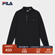 FILA 斐樂(lè )官方男子針織長(cháng)袖POLO衫2025春季新款商務(wù)簡(jiǎn)約休閑上衣 正黑色-BK L 175/96A/L