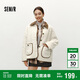 森馬（Semir）外套女冬仿兔毛拼接燈芯絨翻領(lǐng)寬松落肩上衣氣質(zhì)夾克107724108001