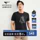 七匹狼短袖T恤男夏季男裝時(shí)尚休閑狼頭印花圓領(lǐng)t恤男體恤衫男衣服上衣 001(黑色) 4XL 190/104A